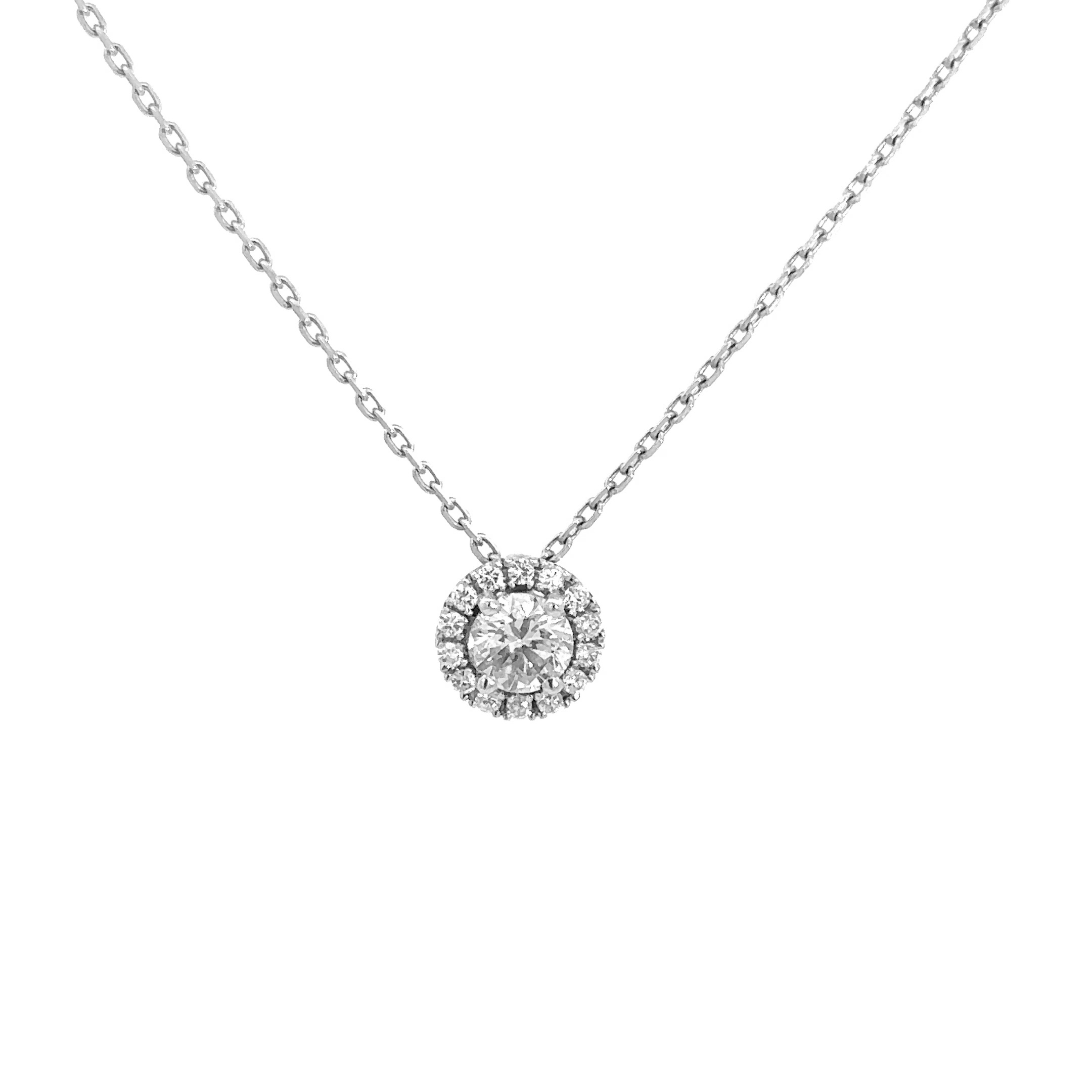 Prong Diamond Necklace Extra Large (0.5 ct.) 14K White Gold